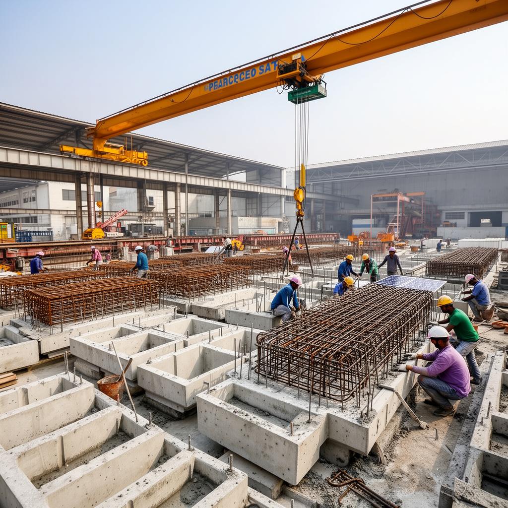 Factory Manufacturing — Fortico Infra precast solar construction