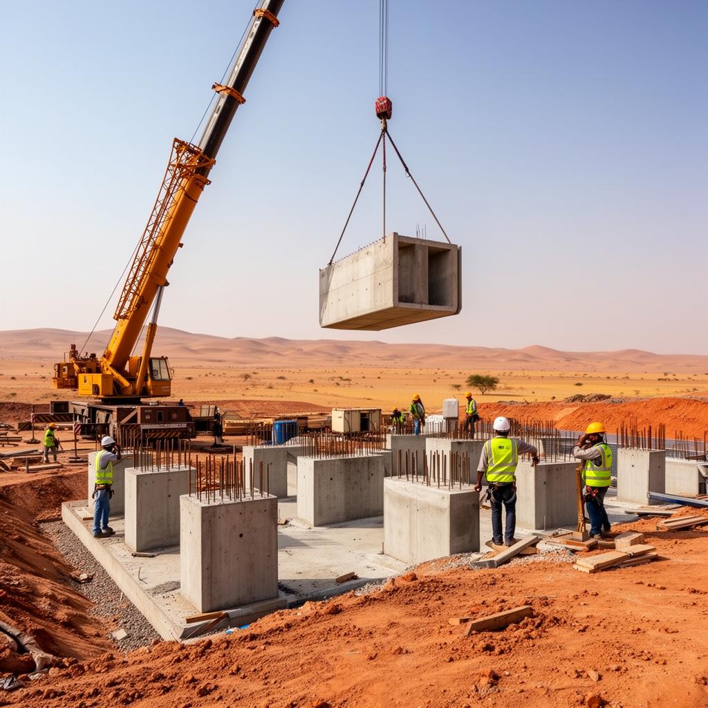Site Installation — Fortico Infra precast solar construction